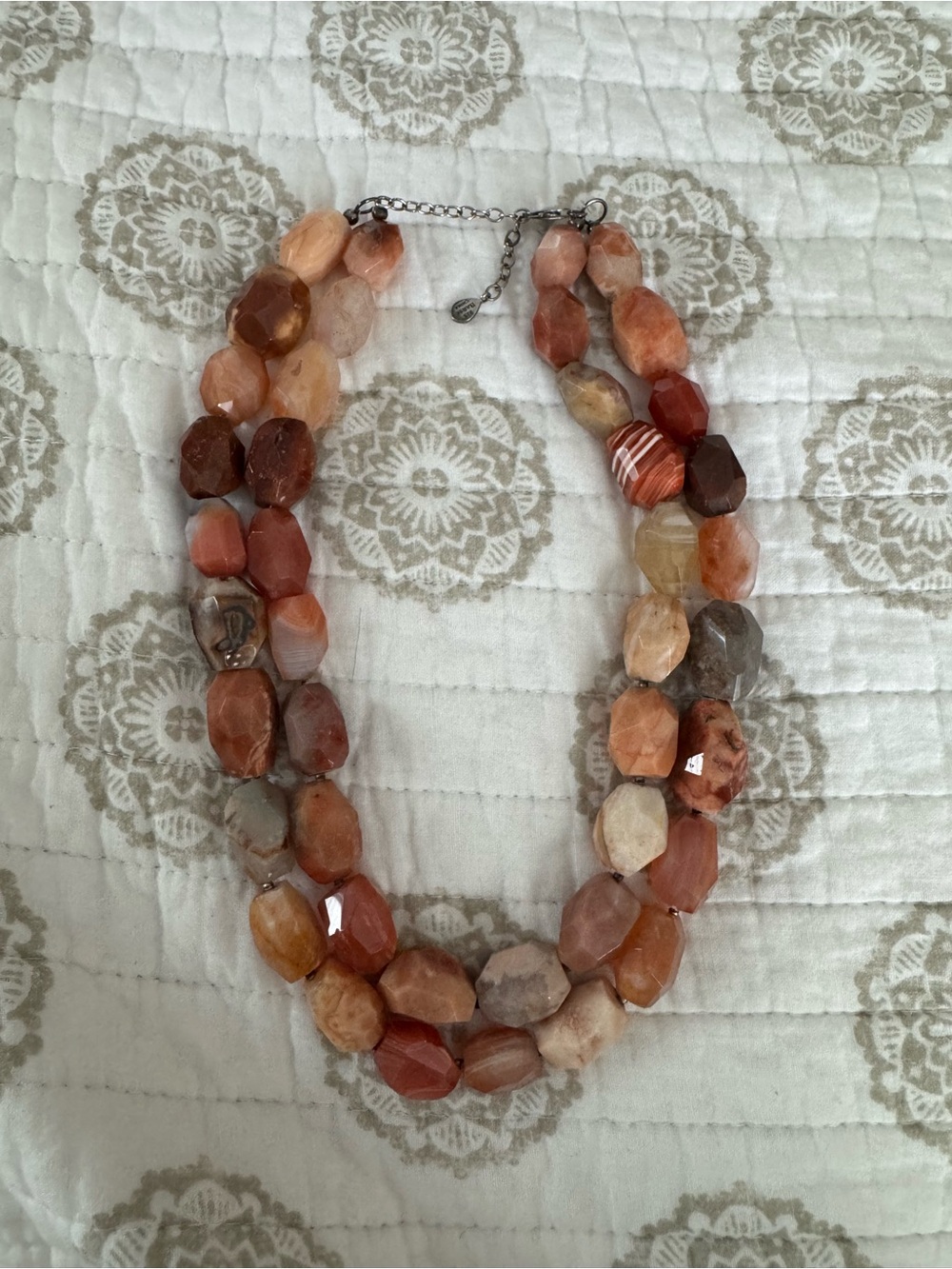 Multi-Strand Faceted Carnelian Necklace in Warm Orange